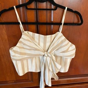 Striped bow crop top